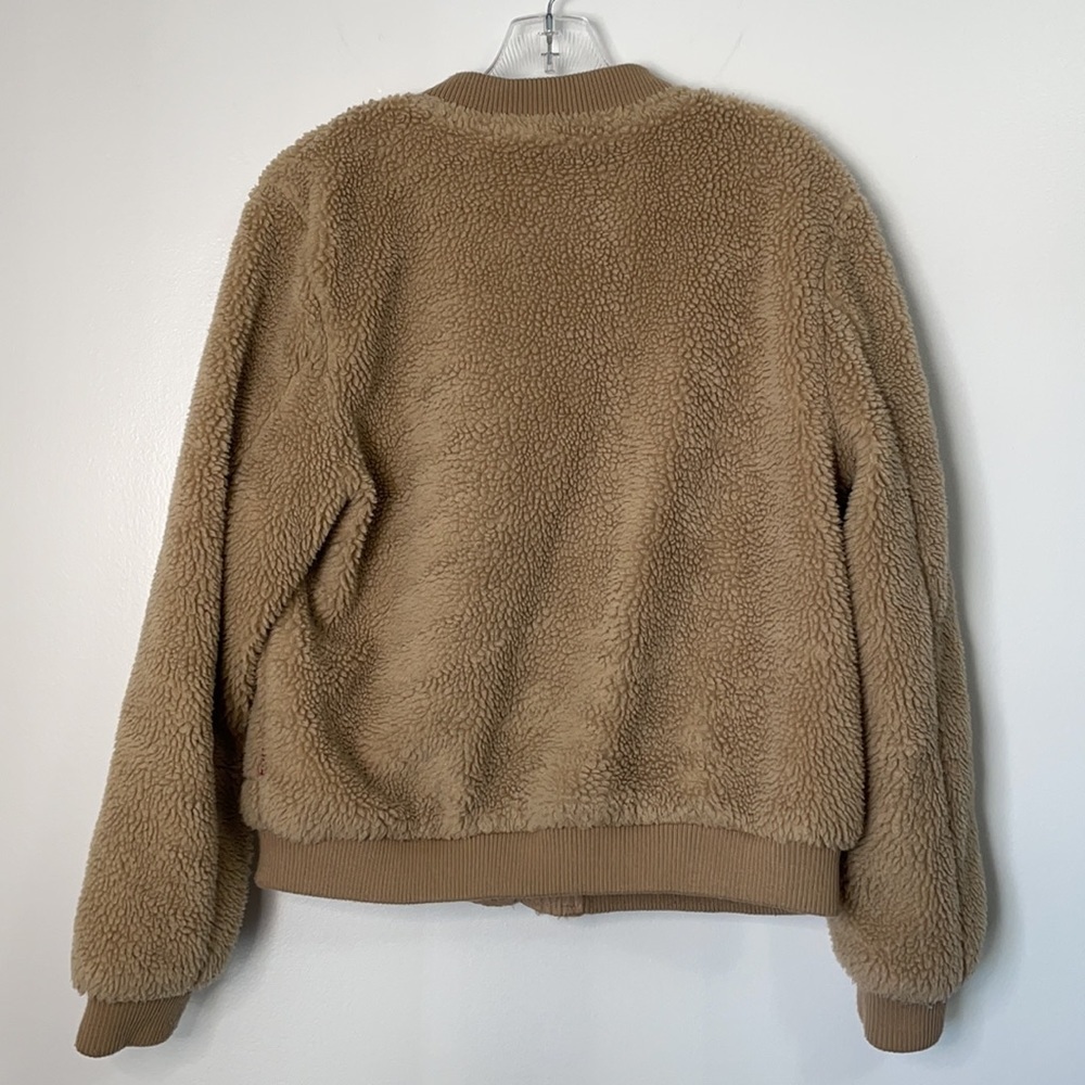 Levi’s Teddy Sherpa Bomber Jacket Camel Size Large - Picture 4 of 12